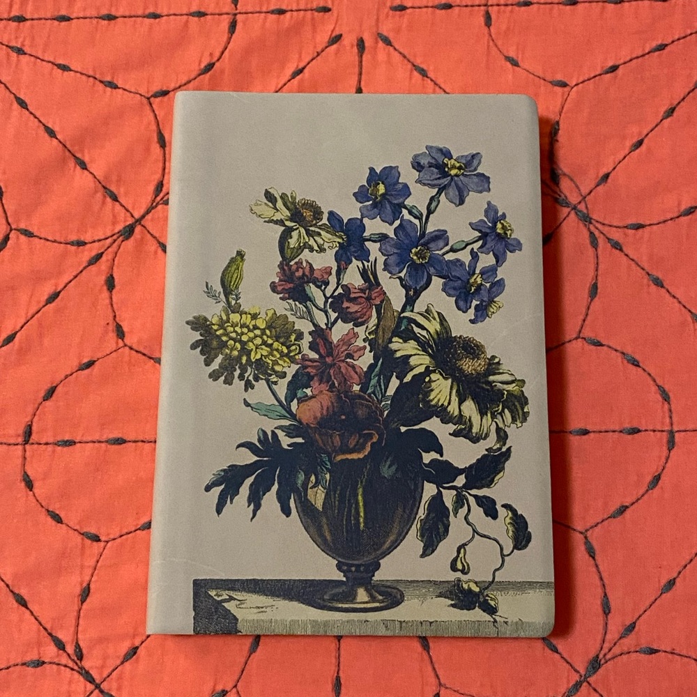 Italian Leather Journal with Floral Design